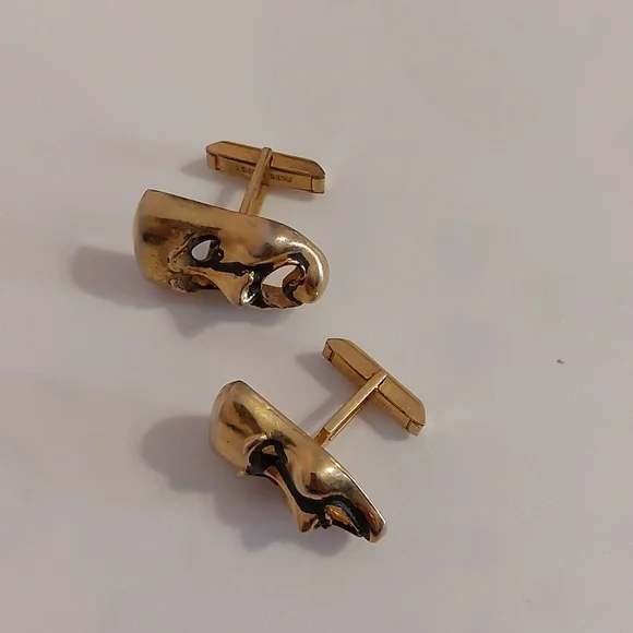 * Vintage Comedy Tragedy Drama Play Mask Cufflinks Patent 2472958 - Picture 3 of 4